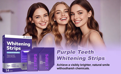 14 Daily Purple Whitening Strips — Peroxide-Free, Enamel-Safe for Sensitive Teeth